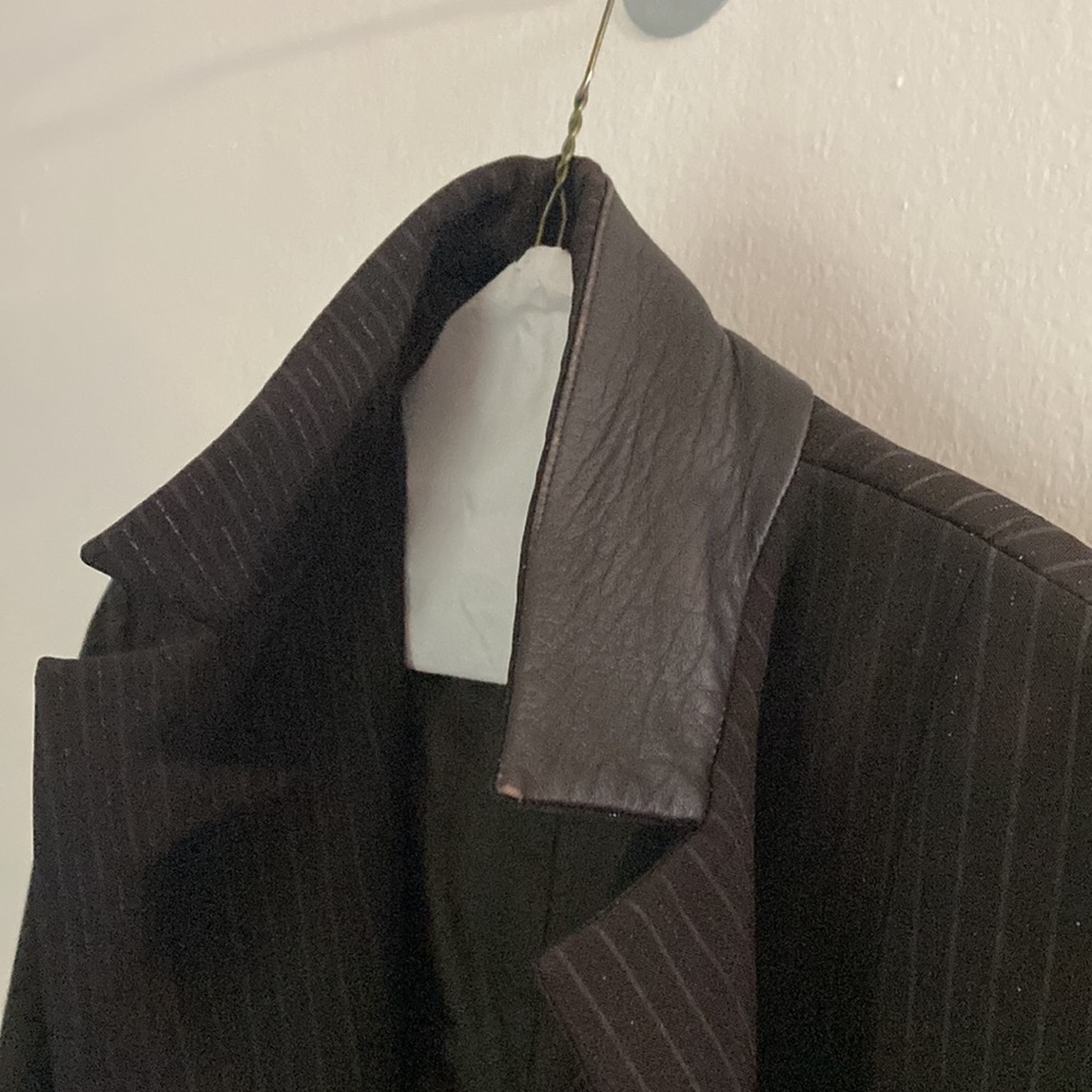 Brown Polyester Jacket Embedded With Brown Stripe… - image 3